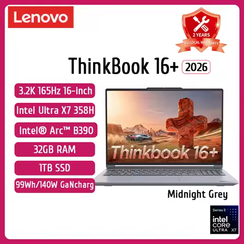 2026 ThinkBook 16+Laptop Intel Ultra X7 358H Win 11Pro 32GB 1TB SSD Intel Arc B390 16 inch 3.2K IPS 
