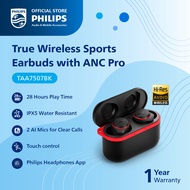 Philips True Wireless Earphone Active Noise Cancellation Wireless Charge Premium Sound (TAA7507BK)