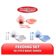 Feeding Set 4in1 Lusty Bunny Plate Set Baby Bowl Lusty Bunny Dinnerware LB-1335
