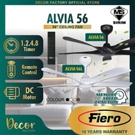 FIERO Fan FIERO ALVIA 56 Inch 5 Blades 24 Speed DC Motor With Remote Control Ceiling Fan Kipas Silin