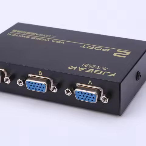 2 in 1 Out 2 Port VGA Splitter Box 130MHz Bandwidth VGA Switch 2 PC To 1 Monitor VGA Vedio Splitter 