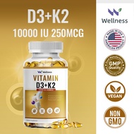 Wellness Vitamin D3 K2 10000IU Bone and Joint Health 120pcs