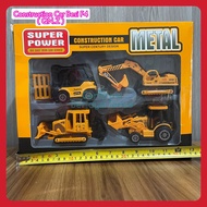BOYS' TOY DIECAST IRON CAR CONSTRUCTION SET 4PCS F4 HEAVY EQUIPMENT CONSTRUCTION CAR/