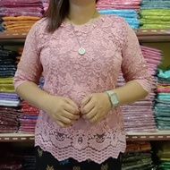 SHOOPI ATASAN BLUS SEMI PRANCIS/ BLUS SEMI BROKAT WANITA/KEBAYA BROKAT BAJU KEKINIAN CANTIK TERBARU