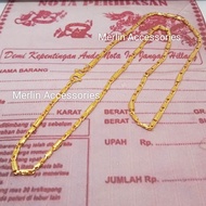 Kalung Bambu Dewasa Titanium anti Luntur Lapis Emas 24k Model Terbaru 2023