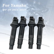 4 PCS Motorcycle Ignition Coil Spark Plug Caps For Yamaha MT-07 MT07 MT 07 1WS 2014-2017 2015 Replac