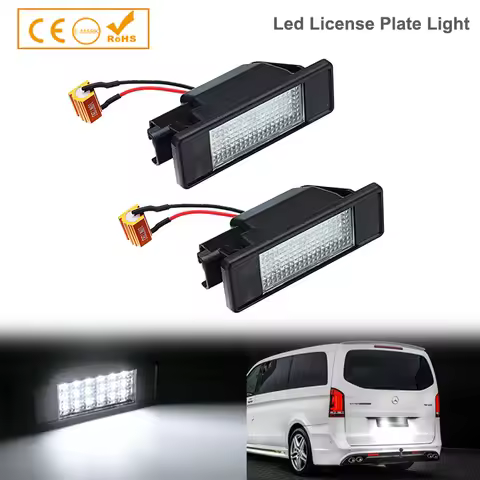 2Pcs LED License Number Plate Light Lamp For Mercedes Benz Sprinter 906 W639 VW Crafter
