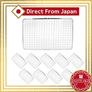 【Direct from Japan】Rectangular griddle for tabletop stove for yakiniku, 18cm*28cm, 10-piece set, compatible with Iwatani "Robata Yaki Aburiya" (Robata Yaki Aburiya) *Gojimaru Tokyo seal included