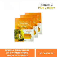 Bewell-C Plus CALCIUM 3 in 1 vitamin 1000mg 3 flaps, 30 Capsules