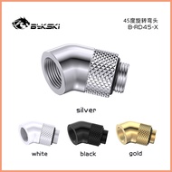 BYKSKI 2/4/6/8pcs Black Glod Silver Red G1/4'' Thread 45 Degree Rotary Fitting Adapter Brass Water C