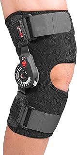 Ezy Wrap Rally ROM Hinged Knee Brace – Adjustable Flexion &amp; Extension Knee Braces for Knee Pain Relief – Comfortable, Breathable Knee Wraps w/Removable ROM Hinges – Knee Support for Women &amp; Men