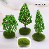 GUADALUPE Model Trees, Simulation Plastic Fake Trees, DIY Crafts Artificial Moss Rocks/Wooden Base N