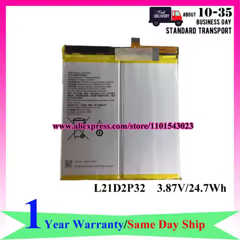 New L21D2P32 Battery For Legion Y700 1th 2end TB-9707F TB320FC Tablet PC Batteria 3.87V 24.7Wh 6400m