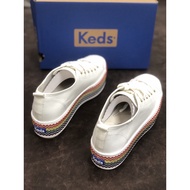 2021 KEDS Canvas White Shoes Super Thick Bottom Embroidered Rainbow good