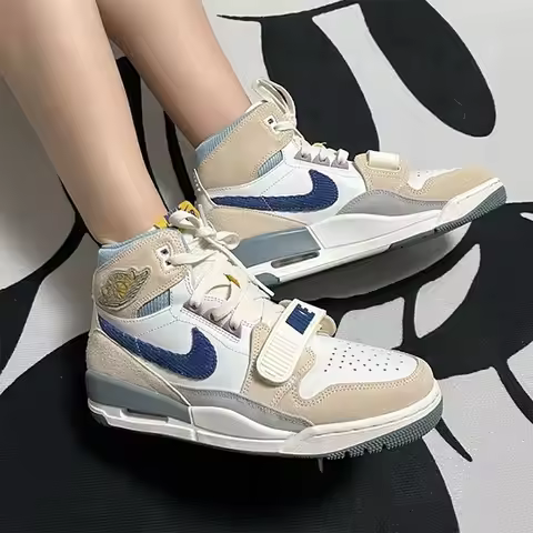 Jordan Legacy 312 Leather Comfortable Sports GS Three-in-One Velcro Cushioning Retro High-Top Basket