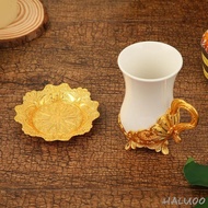 [Haluoo] Ceramic Coffee Mug with Saucer Set Elegant Novelty European Ceramic Coffee Mug for Creative Gift