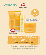 Paket Wardah C-Defense 4 pcs ( Creamy Wash 60ml + Face Mist 55ml + DD Cream 20gr + Water Clay 30gr )