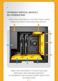 Geometric Future M6 Cezanne Black Mid Tower 12" x11”MB/ATX Gaming Case, 4mm Glass/0.8 mm Steel with 