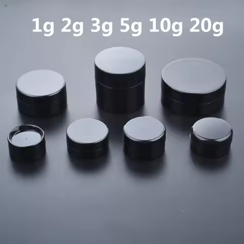 50pcs/lot Empty 1g 2g 3g 5g 10g 20g Black Portable Cream Jar jars Pot Box Makeup Nail Art Cosmetic B