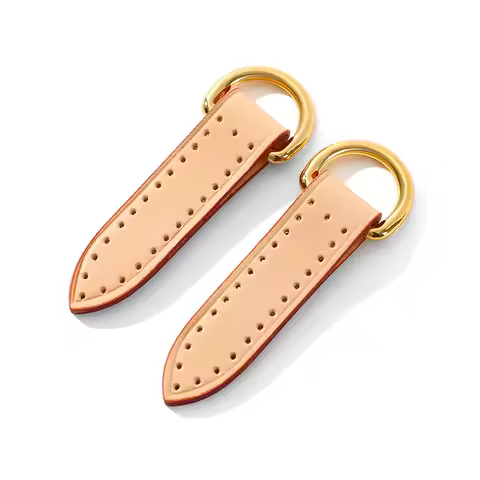 2pc Genuine Vachetta Leather Handmade Large Leather Tabs for LV Monogram Damer Azur Bags Accessories