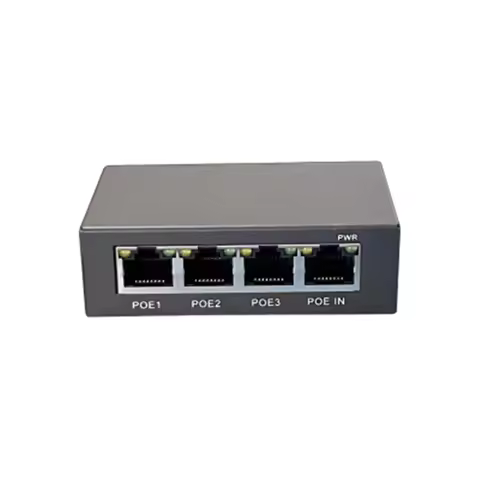 Metal case POE repeater 1 input 3 outputs POE extender 10/100 POE network extension switch