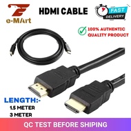 Wayar HDMI 4K Ultra HD [1.5M / 3M] High Speed | Kabel Sambungan TV Box Astro PC Laptop Skrin Monitor