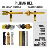 REL TIANG GORDEN MINIMALIS BATANG PENYANGGA TIRAI JENDELA REL MINIMALIS FULL SET