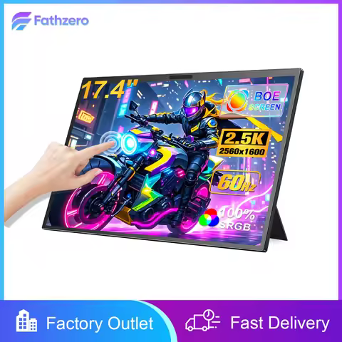 Touch Portable Monitor 17.4 Inch 2.5K 2560x1600 Second Screen USB-C HDMI Travel Monitor for Laptop M