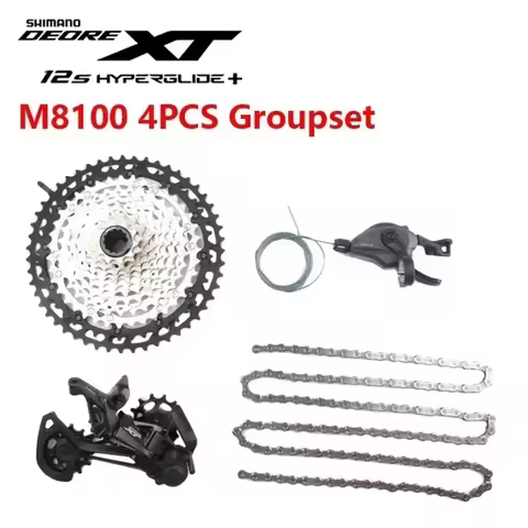 Shimano DEORE XT M8100 4PCS Groupset Shifter Lever Chain 45T/51T Cassette M8100/M8120 Rear Derailleu