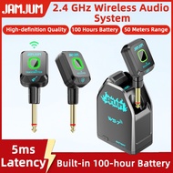 JAMJUM WS‑7 2.4Ghz Wireless Guitar System Transmitter Receiver 5ms Low Latency 50M Transmission 100H