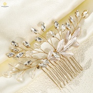 HS-J7287 Luxury Handmade Crystal Hair Comb Alloy Material for Elegant Styling