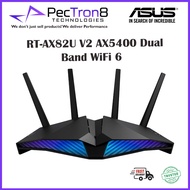 Asus RT-AX82U V2 AX5400 Dual Band WiFi 6 Gaming Router, WiFi 6 802.11ax, Mobile Game Mode, ASUS AURA