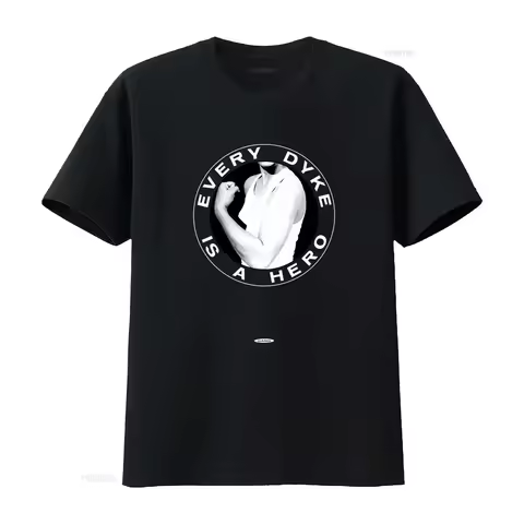 Vtg 80s Every Dyke Is A Hero T Shirt By Gang Gay Lesbian Pride Aids Lgbtq vintage Washed Slightly To