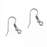 18k White Gold Plated Earring Fish Hook