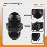 8AN to 8AN Male Male Thread Coupler Union Straight Hose Adapter 2PCS Black/Blue