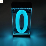 FITNESSFACTORY Solar Powered House Number Sign, 3D Acrylic Digit or Letters RGB Color Address Light,