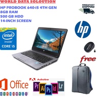 (BUSINESS SERIES LAPTOP)HP PROBOOK 640 G1i5-4TH GEN /8GB RAM/500GB SSD/BUILT IN CAMERA/WINDOWS10 PRO
