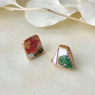 有田燒 金繼 醫療級不鏽鋼耳針 花紋 葉紋 傳統工藝 No,433