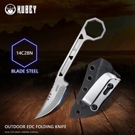 Kubey Ku362 Fixed Blade tdoor Knife Trailing Poin 14C28N Blade With K