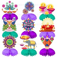 9pcs 2025 Diwali Decoration items Happy Deepavali Festival Decor Party Table Honeycomb Ornaments Diw
