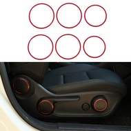 6Pcs Car Seat Adjustment Switch Knob Ring Cover Trim Red for GLA CLA Class W176 W117 W246 C117 A180