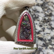 Colorful Pillar Leklai Pendant 彩柱力泥吊坠 Leklai Amulet 马来西亚力泥 100% Natural Leklai