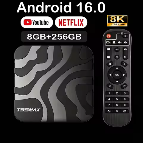 Android 16 Smart TV Box T95Max 8GB+256GB Allwinner H618 Google Assistant 8K Video Bluetooth6.0 Media