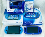 Psv  極美品 99% new😃增值版家庭遊戲套裝 128g卡套 1000 2000 LCD OLED 屏幕 藍色有盒套裝 內 有全能模擬器 月光寶盒 黑市場 PSV PSVITA PSP PS1 