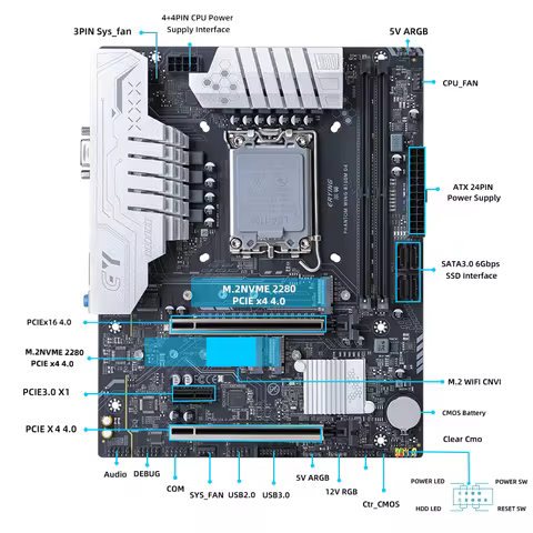 ERYING B760M M-ATX DDR4 Motherboard Support 12&13&14th Gen Intel CPU 14600KF/13490F/12700F/12400F AR