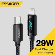 Essager PD100W USB C To USB C Cable Digital Display 5A Fast Charging Charger Wire Cord for Macbook X