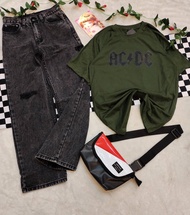 【2 ชิ้น】 ชุดเซ็ทผู้ชาย เสื้อยึดแขนสั้นสไตล์วินเทจ + กางเกง