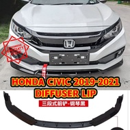 Honda Civiv 2019 - 2021 FRONT BUMPER DIFFUSER Lip Wrap Angle Splitters Black CIVIC 2020 DIFFUSER Lip