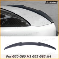 Dry Carbon Fiber Car Rear Trunk Spoiler for BMW 3Series G20 G28 G80 M3 4Series G22 G82 M4 Rear Boot 