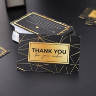 Thank You Card, Thank You Card, Thank You Card - Size 9x5,4cm - Luxurious Black Matte Lamination C30